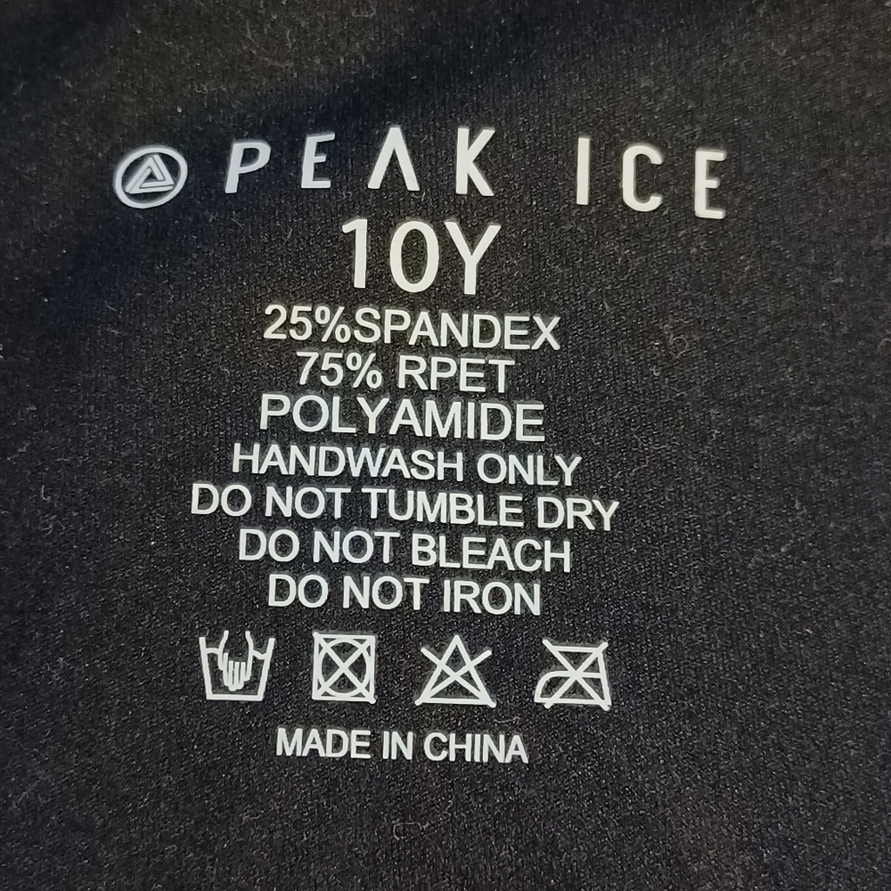PEAK ICE Girls Black Zipper Closure Front Ice Skating Light Weight Jacket. 10Y - Picture 9 of 11